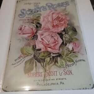Vintage Flower Metal Tin Sign